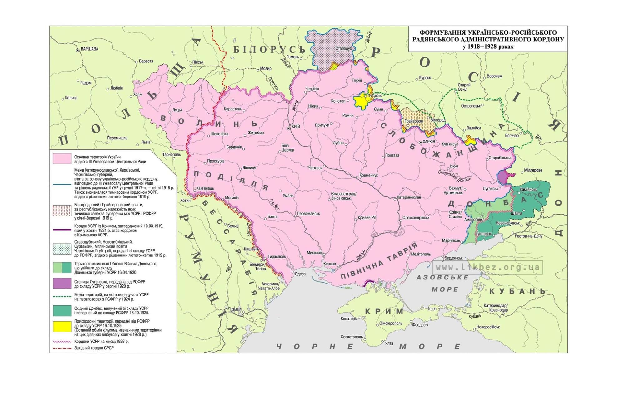 Границы украины 1922 года карта